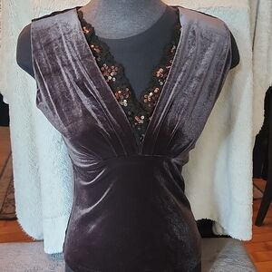 Elegant Velvet V-Neck Top
